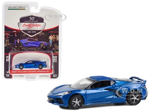 2020 Chevrolet Corvette C8 Stingray 2LT Rapid Blue Metallic (Lot 1259) Barrett Jackson "Scottsdale Edition" Series 12 1/64 Diecast Model Car by Green