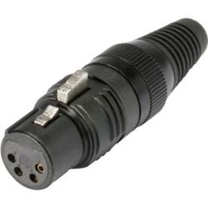 XLR kabelová zásuvka Hicon HI-X4CF-G, rovná, 4pól., černá