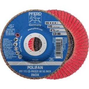 Vějířovitý brusný kotouč PFERD PFF 115 CO-FREEZE 80 SG INOX 67611580, Ø 115 mm/