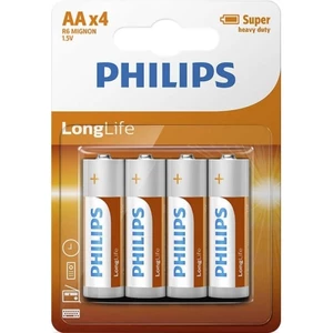 Tužkové baterie AA Philips LongLife LR6 R6L4B