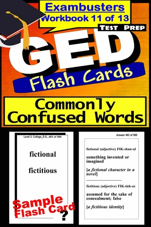 GED Test Prep Commonly Confused Words Review--Exambusters Flash Cards--Workbook 11 of 13