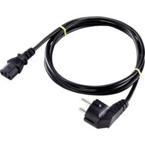 Síťový kabel s IEC zásuvkou Basetech XR-1638070, 2.00 m, černá