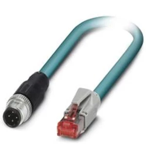 Síťový kabel M 12 / RJ45 Phoenix Contact 1407360, CAT 5, CAT 5e, SF/UTP, 1.00 m, modrá
