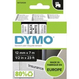 Páska do štítkovače DYMO 45013 (S0720530), 12 mm, D1, 7 m, černá/bílá