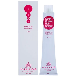 Kallos KJMN Cream Hair Colour Keratin & Argan Oil barva na vlasy s keratinem a arganovým olejem odstín 5.20 Light Violet Brown  100 ml