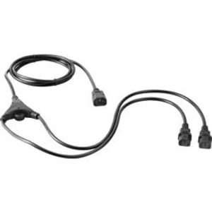 Síťový Y kabel s IEC zásuvkou Basetech BT-1886933, 2.35 m, černá