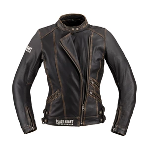 Dámská kožená moto bunda W-TEC Black Heart Lizza  vintage hnědá  3XL