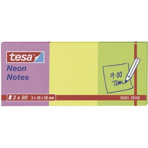 Samolepiaci blok tesa 56001-00-00, (š x v) 40 mm x 50 mm, ružová, žltá, zelená, 240 listov