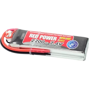 Red Power akupack Li-Pol 7.4 V 2200 mAh Počet článkov: 2 25 C SoftCase otvorené káblové koncovky