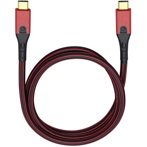 USB 3.0 prepojovací kábel [1x USB-C ™ zástrčka - 1x USB-C ™ zástrčka] 1.00 m červená/čierna pozlátené kontakty Oehlbach