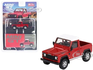 Land Rover Defender 90 Pickup Truck Masai Red Limited Edition to 1800 pieces Worldwide 1/64 Diecast Model Car by True Scale Miniatures