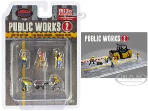 "Public Works 2" 6 piece Diecast Figure Set (4 Figures 1 camera 1 wheelbarrow) Limited Edition to 3600 pieces Worldwide for 1/64 Scale Models by Amer