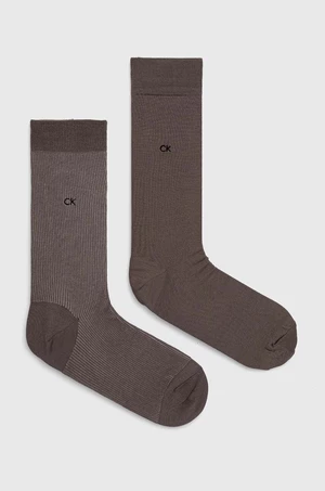 Ponožky Calvin Klein 2-pack pánské, šedá barva