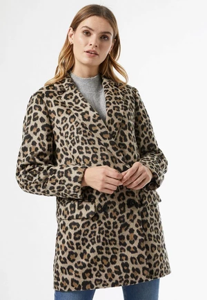Light brown coat with leopard print Dorothy Perkins