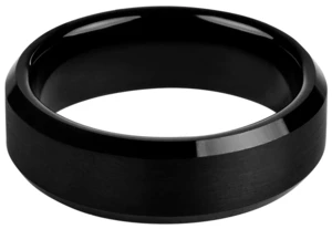 Troli Černý ocelový prsten 60 mm