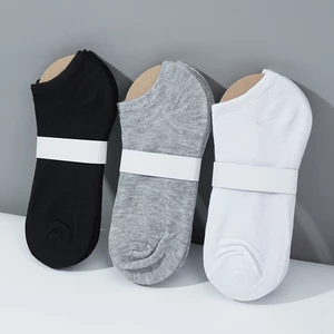 5 Pairs/Lot Low Cut Men Ankle Socks Solid Color Black White Gray Breathable Cotton Sports Socks Male Short Socks Happy Socks