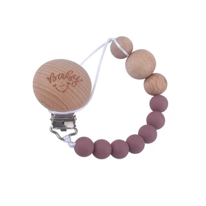 Cartoon Wooden Baby Pacifier Clip DIY Colorful Soother Chain Dummy Holder for Newborn Infant Toy Nipple Teether Anti-drop Clips
