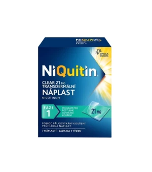 NiQuitin Clear - Fáze 1 Nikotinové náplasti 7 x 21 mg