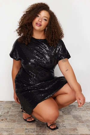 Trendyol Curve Black Sequined Woven Dress