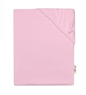 Baby Nellys Dětské jersey prostěradlo do postýlky - sv. růžová, vel. 120x60
