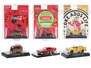 "Coca-Cola" Set of 3 pieces Release 34 Limited Edition to 10000 pieces Worldwide 1/64 Diecast Model Cars by M2 Machines