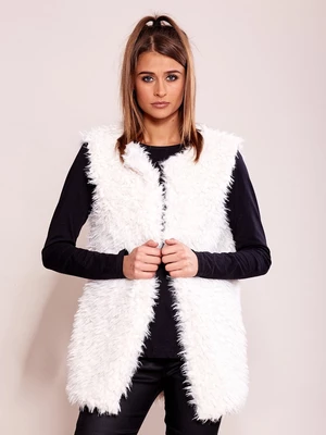 Ecru vest made of eco-fur