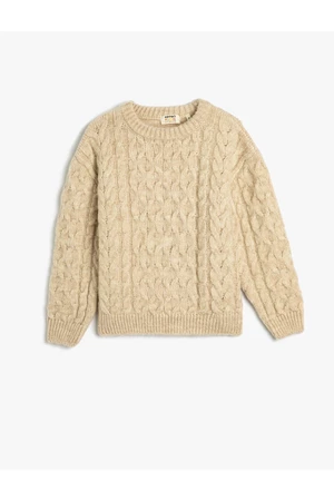 Koton Sweater Hair Knit Crew Neck Long Sleeved Soft Texture.