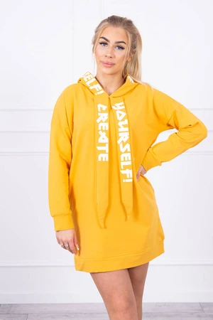 Dress with hood Oversize mustard