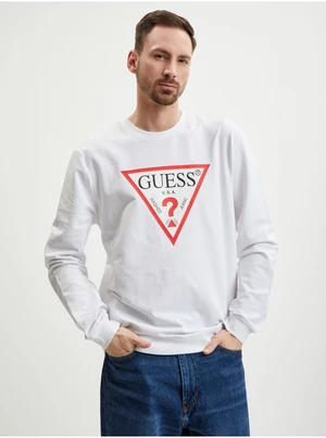 White Mens Sweatshirt Guess Audley - Men