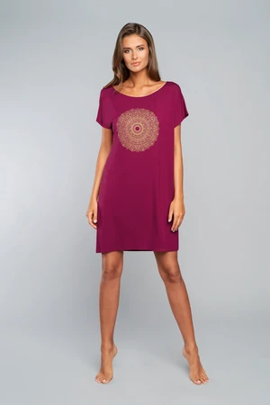 Mandala Short Sleeve Shirt - Wine