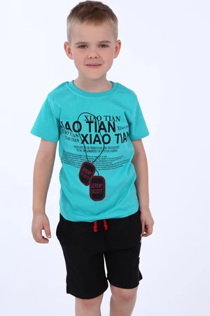 Boys' T-shirt with mint print