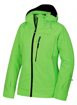 Husky  Montry L neonovo zelená, S Dámska lyžiarska bunda