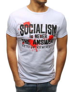 White men's T-shirt RX3170 with print