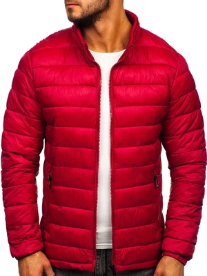 Men's transitional quilted jacket 1119 - dark red,