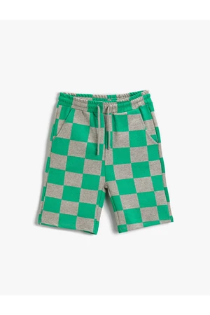 Koton Plaid Shorts With Elastic Waist Above The Knee