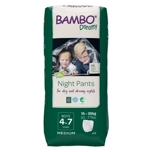 Bambo Dreamy Night Pants Boys 4-7 let 15-35 kg noční plenkové kalhotky 10 ks