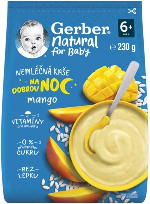 Gerber Prírodná nemliečna kaša mango Goodnight 230 g