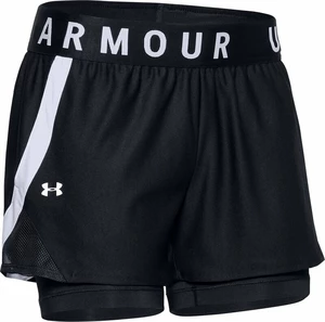 Under Armour Women's UA Play Up 2-in-1 Shorts Black/White L Fitness pantaloni