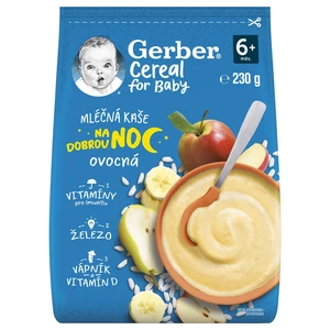 Gerber Cereal Mléčná kaše na dobrou noc ovocná 6m+ 230 g