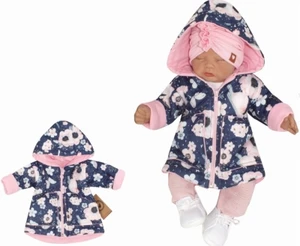 Z&amp;Z Přechodová prošívaná bundička s kapucí - Květy, granát, vel. 80 (9-12m)