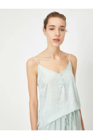 Koton Pajama Top - Green - Plain