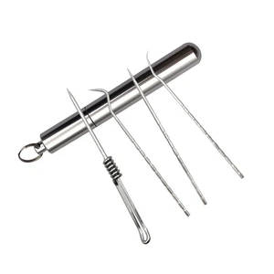 Stainless Steel Toothpick Set Tooth Flossing Reusable Toothpicks Portable Toothpick Floss Oral Hygiene Care Teeth Tartar Remover