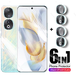 6in1 Front Back Hydrogel Film For Honor 90 5G REA-AN00 Honor90 Lite Hono 90 Light 90Lite Full Glue Screen Protector Camera Glass