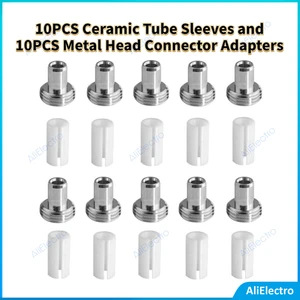 20PCS/lot 10pcs Ceramic Tube Sleeves and 10PCS Metal Head Connector Adapters for Fiber Optic Visual Fault Locator High Quality