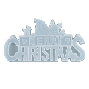 Q0KE Christmas Santa Letter Listing Silicone Mold is Suitable for Resin Epoxy Resin Diy Craft Jewelry Making Home Decoration