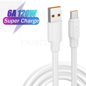 USBC 120W Fast Charging Cable For iPhone 14 13 12 11 iPad 6A USB Type C Micro USB Data Cable For Samsung Xiaomi Huawei Wire Cord