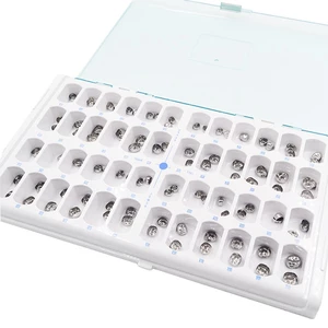 48Pcs/Kit Dental Stainless Steel Crown Kids Primary Molar Refill Pediatric Temporary Crowns for Orthodontic Customized Crown