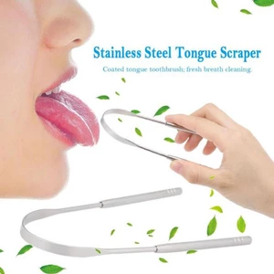 Stainless Steel Tongue Scraper Cleaner Fresh Breath Hygiene Care Cleaning Tools Toothbrush Oral Coated Wholesale Tongue D6N3