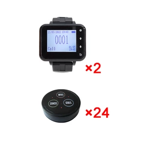 Wireless Watch Wrist Pagers System K-300plus For Hospital Restaurant Calling Waiter Service Wireless Calling Launch Button