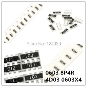 100pcs 0603x4 2*4P 0603*4 0603 8P4R 4D03 Network Resistor array 0R 0 0ohm 1R 1ohm 1.0R 1.8R 1.8ohm 1R8 2R 2.0R 2Rohm 2R0 2.2R
